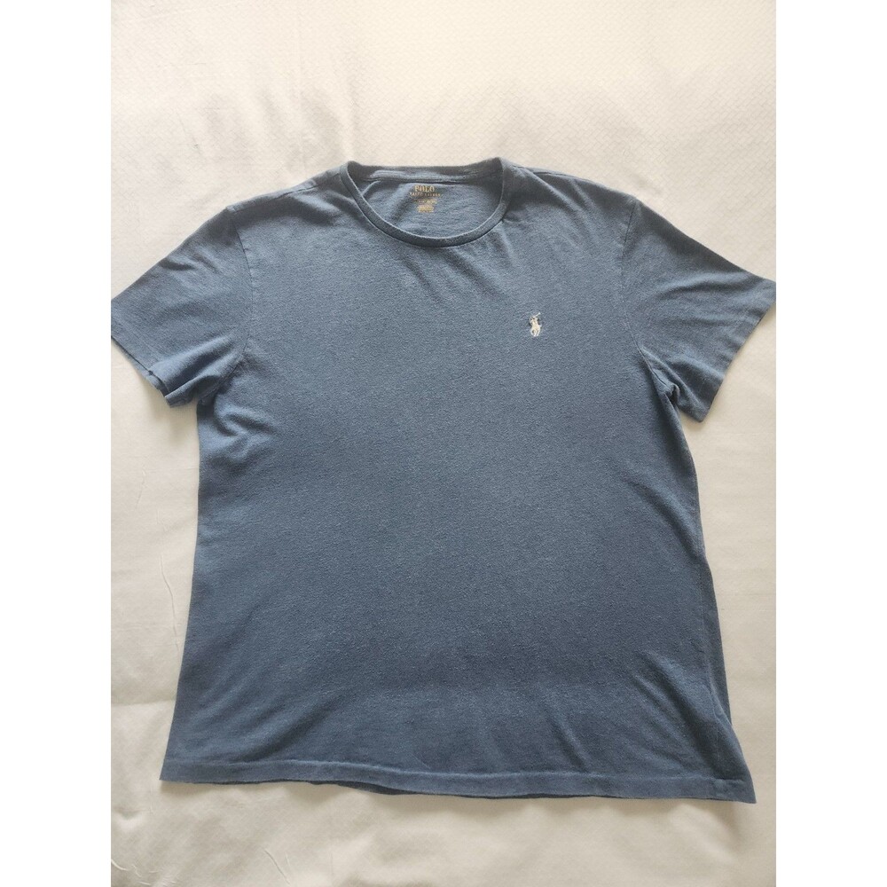 Polo Ralph Lauren Mens Short Sleeve Crew Neck Blue T-Shirt Size Large EUC